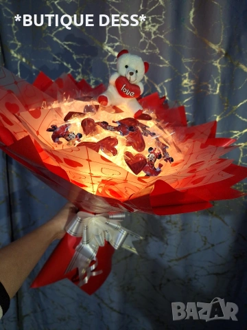 Букет/💖Светещи сърца – за любовта, която блести! 💝✨️, снимка 3 - Романтични подаръци - 53344741