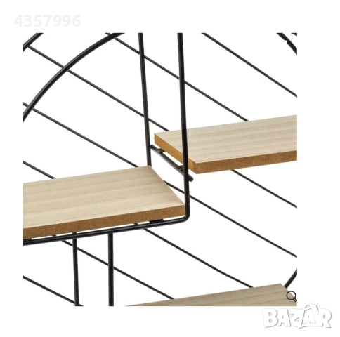 Декоративна етажерка, За стена, Кръгла, 3 нива, Черен , снимка 4 - Етажерки - 51998081