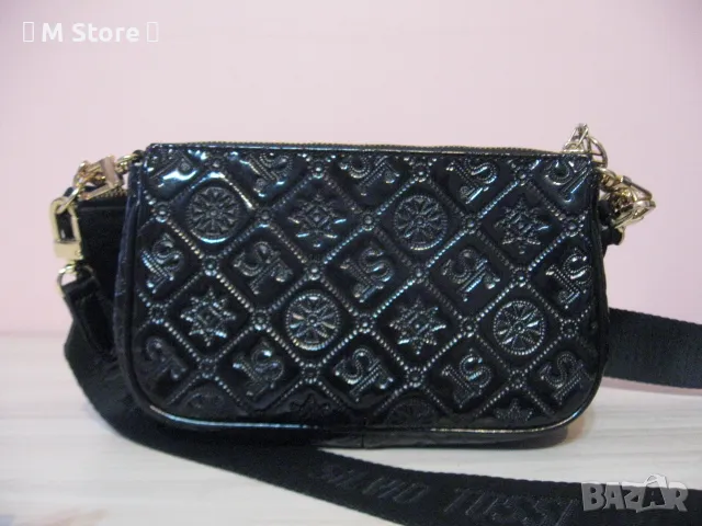 Silvio Tossi официална дамска мини чанта естествен велур и лак, снимка 4 - Чанти - 49979049