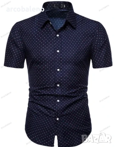 Мъжка лятна модна риза с къси ръкави 