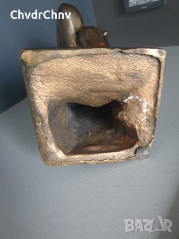 44см-9кг Ginotti бронзова скулптура/еротика/стара италианска фигура на гола жена-робиня/статуетка, снимка 12 - Статуетки - 52463473