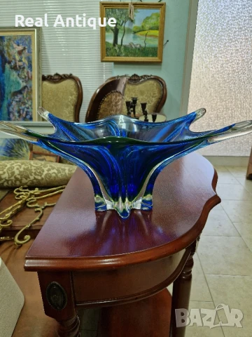 Превъзходна антикварна колекционерска кристална купа фруктиера Бохемия , снимка 3 - Други ценни предмети - 50888651