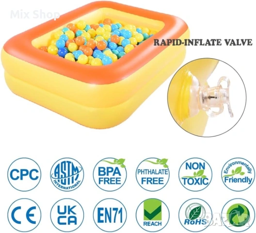 Нов Надуваем детски басейн с надуваем мек под, снимка 6 - Басейни и аксесоари - 53793336