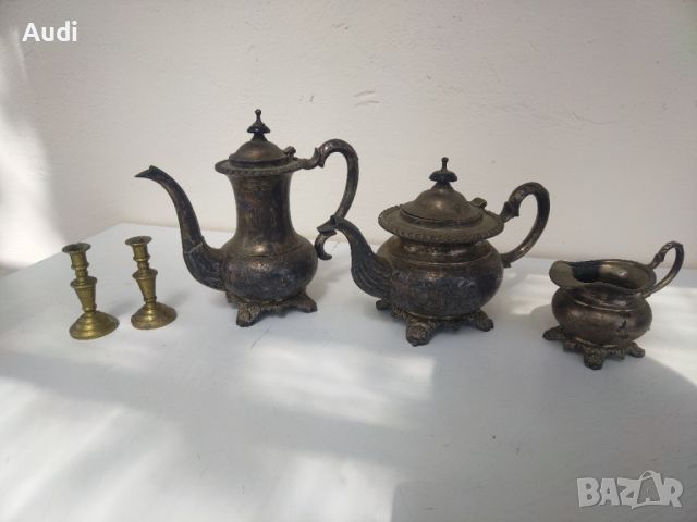 Комплект от 3 броя масивни бронзови чайници., снимка 1 - Антикварни и старинни предмети - 45169580