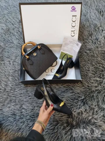 дамски обувки на ток и чанта gucci , снимка 4 - Чанти - 46900494