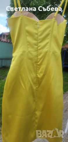 Елегантна рокля в жълто , снимка 6 - Рокли - 45920383
