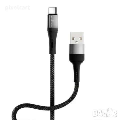 Кабел PRESTICO T10 от USB към TYPE C, 3.1A, Черен, снимка 1 - Кабели и адаптери - 48002847