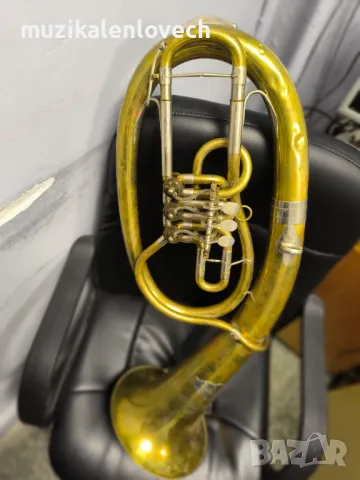 Weltklang Bb Tenor Horn(3RV) - Тенор Валдхорна Баритон с мундщук /made In Germany - DDR/, снимка 10 - Духови инструменти - 44637667