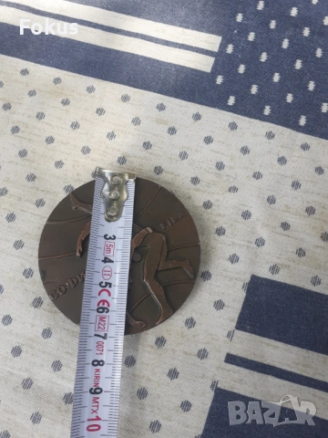 Бронзов настолен медал плакет свободна борба, снимка 4 - Антикварни и старинни предмети - 53294868