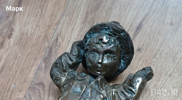 Бронзова пластика "Миньорче" Италия, снимка 3 - Антикварни и старинни предмети - 53730667