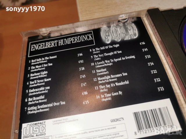 ENGELBERT HUMPERDINCK CD 0502261818, снимка 14 - CD дискове - 53372766