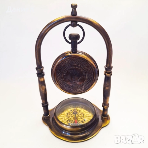 Часовник бронзов настолен, снимка 2 - Антикварни и старинни предмети - 46798848