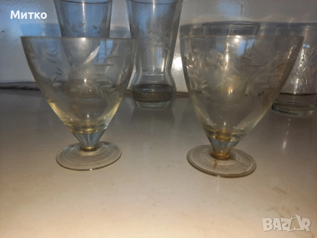 Ретро тънкостенни стъклени чаши за вода и алкохол, снимка 16 - Колекции - 52857126