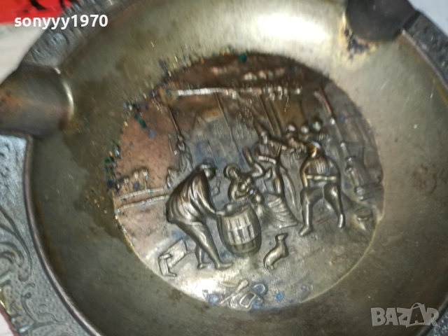 ПЕПЕЛНИК-МЕД/МЕСИНГ-ВНОС SWEDEN 2408251043LCHERY, снимка 13 - Антикварни и старинни предмети - 51470787