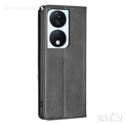 Honor X7b Rhombus Texture Magnetic Wallet Кожен Калъф и Протектор, снимка 7 - Калъфи, кейсове - 53438832