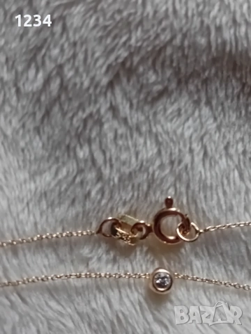 Златно колие с диамант 0,07к.