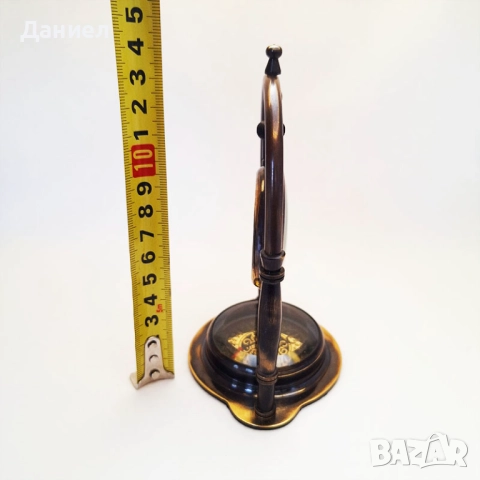 Часовник бронзов настолен, снимка 4 - Антикварни и старинни предмети - 46798848