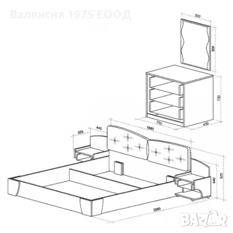 Спален комплект Амор, снимка 4 - Спални и легла - 48569948