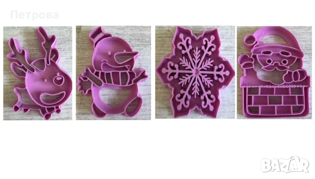Релефни резци „Еленче”, „Снежен човек”, „Снежинка” и „Дядо Коледа в комин”