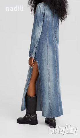 Дънкова рокля Bershka, размер S, снимка 2 - Рокли - 52720741