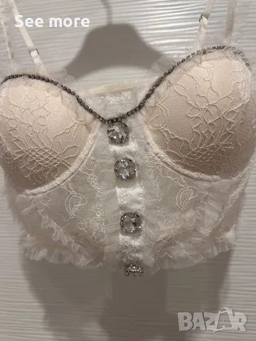 CHANCE OFF дантелен топ S/M , снимка 2 - Корсети, бюстиета, топове - 49810814