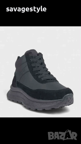 Топли зимни дамски боти в черно с цип и връзки , снимка 2 - Дамски боти - 51996086