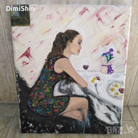 Картина " Жената " с маслени бои и акрил