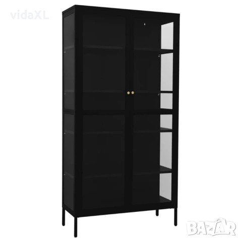 vidaXL Витрина, черна, 90x40x180 см,(SKU:336079)