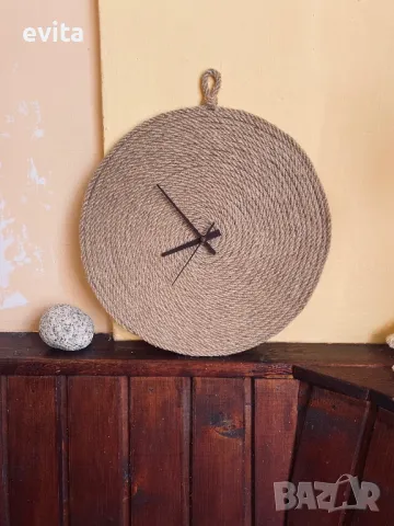 Арт стенен часовник Casa Decorator – дърво & въже, ръчна изработка, снимка 9 - Стенни часовници - 39958519