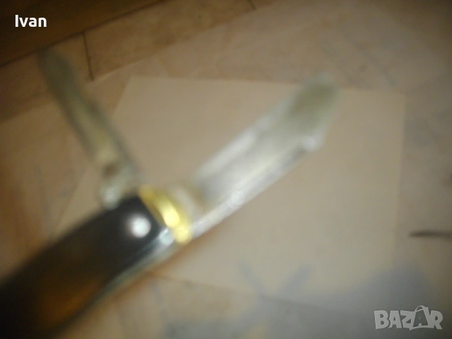 Американско джобно ножче ножка старинно с две остриета, снимка 5 - Антикварни и старинни предмети - 53420605