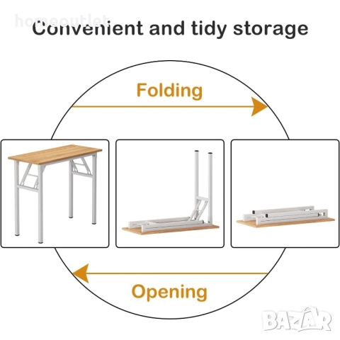 ПРОМОЦИЯ Сгъваема маса / бюро 10DLJJAC5-8040BW, снимка 4 - Маси - 51960895