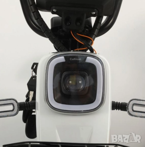 Електрически велосипед motor9 48V12AH – Максимална скорост 45 км/ч, 500W мотор, вакуумни гуми, бял/ч, снимка 2 - Друга електроника - 52112871