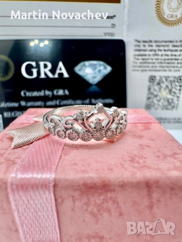 Сребърен пръстен с мойсанит (Диамант) 1.3 карата, снимка 9 - Пръстени - 52252861