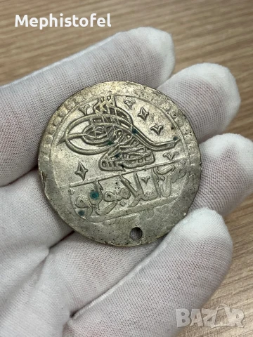 Юзлук / 100 пара / 2 и 1/2 куруша 1789 г, Османска империя - сребърна монета, снимка 2 - Нумизматика и бонистика - 51217788