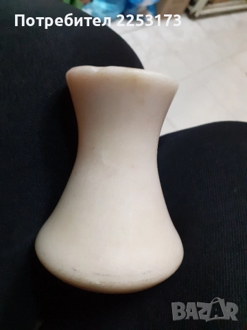 Розова мраморна ваза 25см.Мраморен свещник 7,5см., снимка 4 - Декорация за дома - 45505466