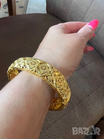 Позлатена дубайска  гривна , снимка 8 - Гривни - 53936757