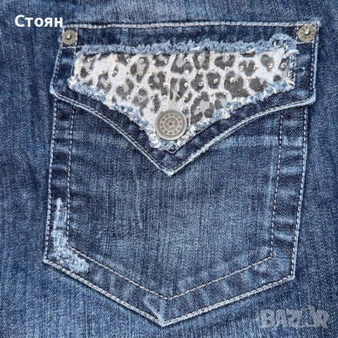 Y2k Cheetah Print Baggy Jeans, снимка 2 - Дънки - 52021569
