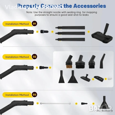 Парочистачка 2500W с въртящи се колелца, 3-степенно,загряване 10S, налягане 4 бара,1.6л., снимка 3 - Парочистачки и Водоструйки - 54127798