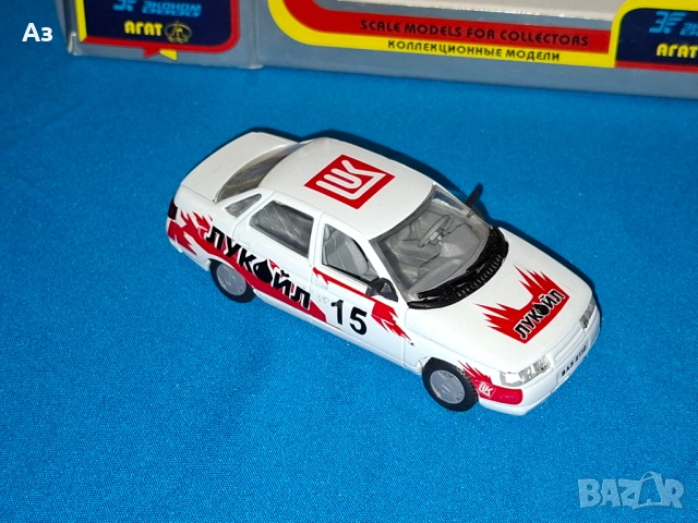 Руски метален модел на кола Лада ВАЗ 2110 Лукойл в мащаб 1:43 Made in Russia, снимка 3 - Колекции - 51955169