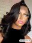 50 см Естествена индийска коса лейс фронт черна перука LACE FRONT, снимка 6