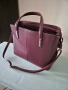 Дамска кожена чанта в бордо , снимка 3