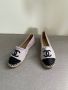 Сиви обувки мокасини пантофки еспадрили Шанел Chanel черни бели, снимка 2