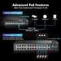 24-портов PoE превключвател, 10/100Mbps PoE+ портове, 2 Gigabit Ethernet Uplink, снимка 6