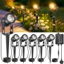 LightingWill Комплект 6 броя градински LED прожектори с таймер и фотоклетка, 3W 3000K, IP65, снимка 1