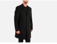 Мъжко черно вълнено кашмирено палто Hugo Boss "Stratus3" с нормална кройка размер М-Л , снимка 2