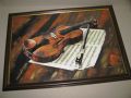 Нова картина Цигулка надрисувана репродукция 35/50 см, на 8 мм МДФ, снимка 2