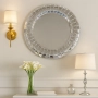 Кръгло декоративно огледало с фасетирана рамка, снимка 1