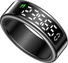 Смарт пръстен с LED дисплей – фитнес и здравен тракер, пулс, SpO₂, сън, IP68, черен (размер 12), снимка 2