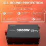 3000W инвертор 12V 230V чист синусоидален преобразувател на напрежение с LCD, снимка 5