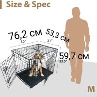 Сгъваема клетка за кучета с 2 врати и подложка от изкуствена овча кожа, изключително тежка, снимка 2 - За кучета - 46204434